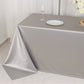 90"x132" Shimmer Silver Scuba Rectangle Tablecloth, Wrinkle Free Seamless Polyester Tablecloth for 6 Foot Table With Floor-Length Drop