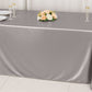 90"x132" Shimmer Silver Scuba Rectangle Tablecloth, Wrinkle Free Seamless Polyester Tablecloth for 6 Foot Table With Floor-Length Drop