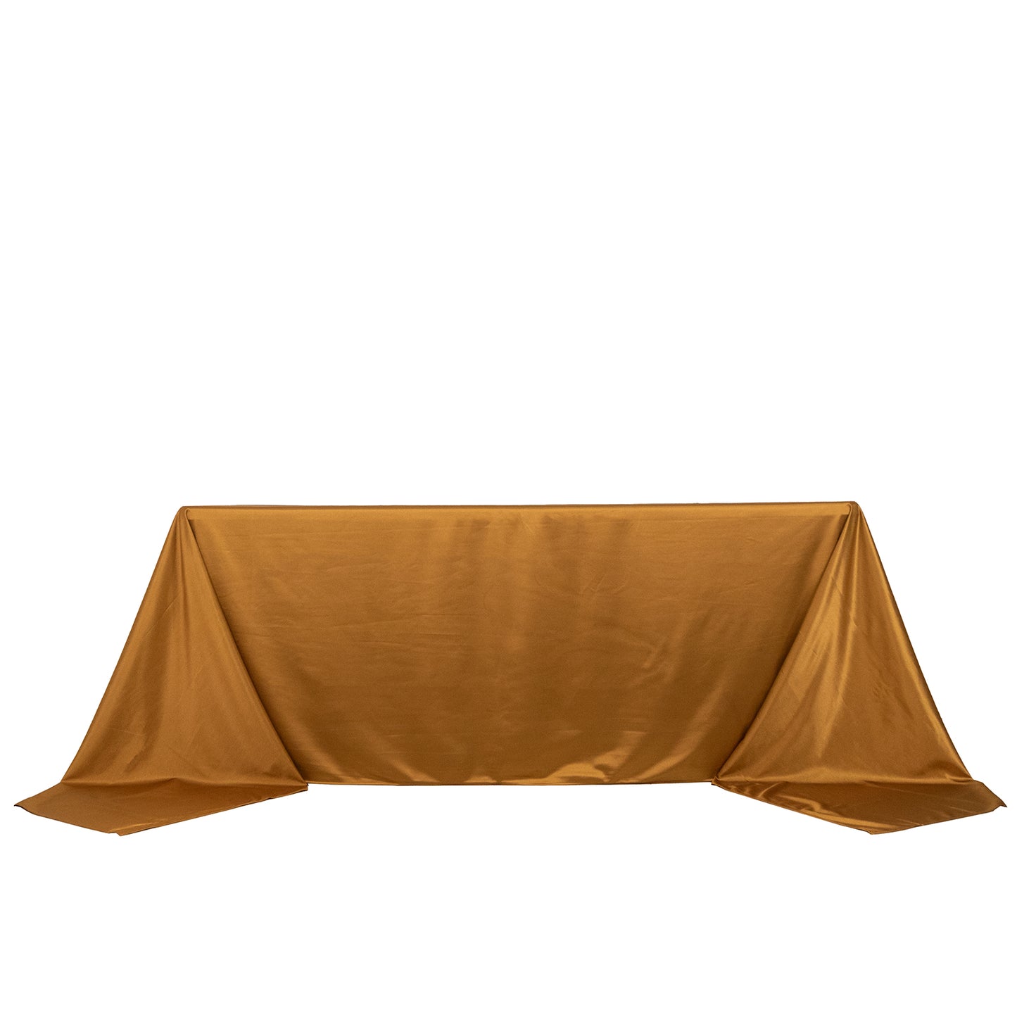 90"x156" Shimmer Gold Premium Scuba Rectangle Tablecloth, Wrinkle Free Seamless Polyester Tablecloth for 8 Foot Table With Floor-Length Drop