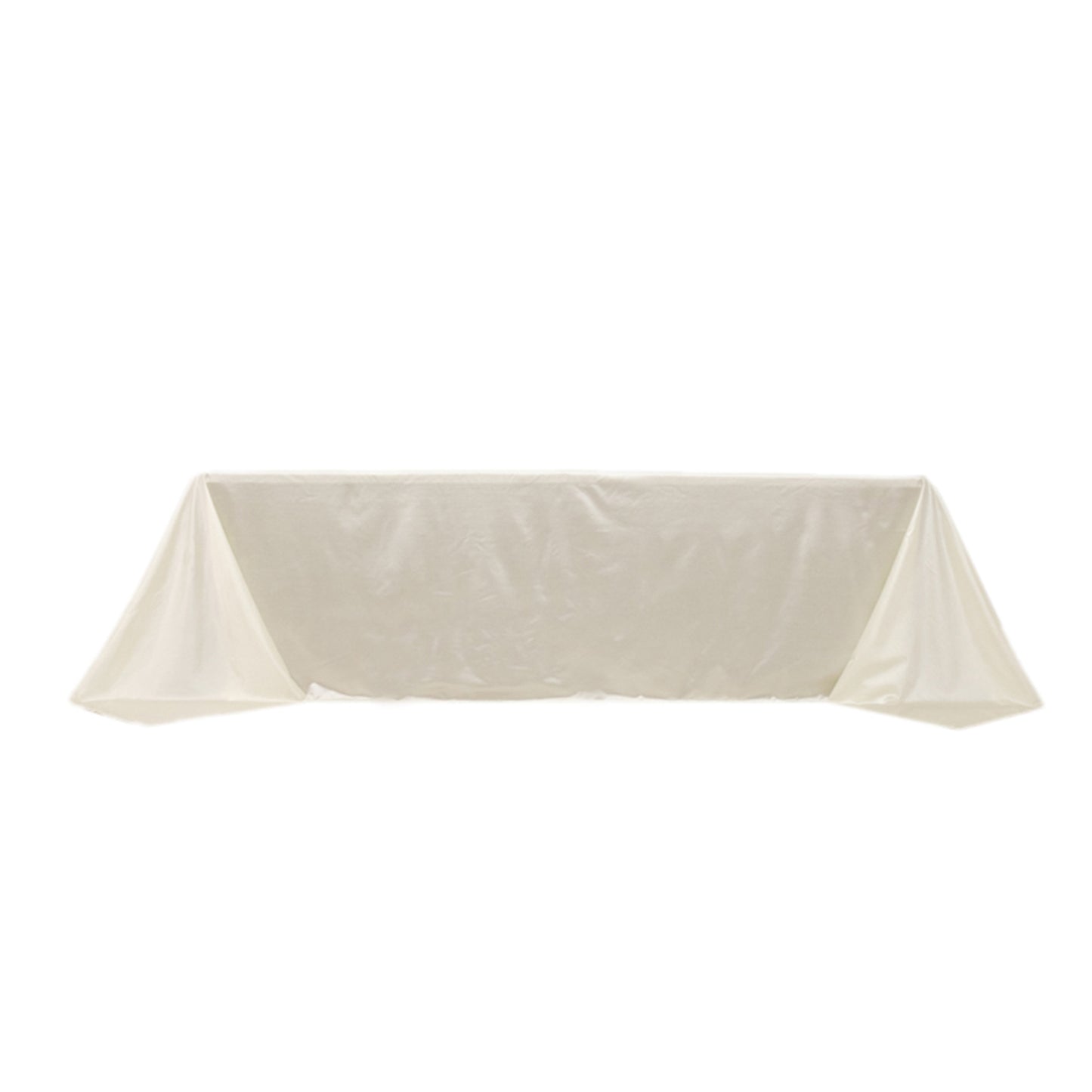 90"x156" Shimmer Pearl White Scuba Rectangle Tablecloth, Wrinkle Free Seamless Premium Polyester Table Cover for 8 Foot Tables With Floor-Length Drop