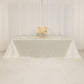 90"x156" Shimmer Pearl White Scuba Rectangle Tablecloth, Wrinkle Free Seamless Polyester Table Cover for 8 Foot Tables With Floor-Length Drop