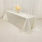 90"x156" Shimmer Pearl White Scuba Rectangle Tablecloth, Wrinkle Free Seamless Polyester Table Cover for 8 Foot Tables With Floor-Length Drop