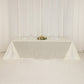 90"x156" Shimmer Pearl White Scuba Rectangle Tablecloth, Wrinkle Free Seamless Polyester Table Cover for 8 Foot Tables With Floor-Length Drop