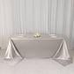 90"x156" Shimmer Silver Scuba Rectangle Tablecloth, Wrinkle Free Seamless Polyester Tablecloth for 8 Foot Table With Floor-Length Drop