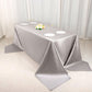90"x156" Shimmer Silver Scuba Rectangle Tablecloth, Wrinkle Free Seamless Polyester Tablecloth for 8 Foot Table With Floor-Length Drop