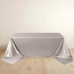 90"x156" Shimmer Silver Scuba Rectangle Tablecloth, Wrinkle Free Seamless Polyester Tablecloth for 8 Foot Table With Floor-Length Drop