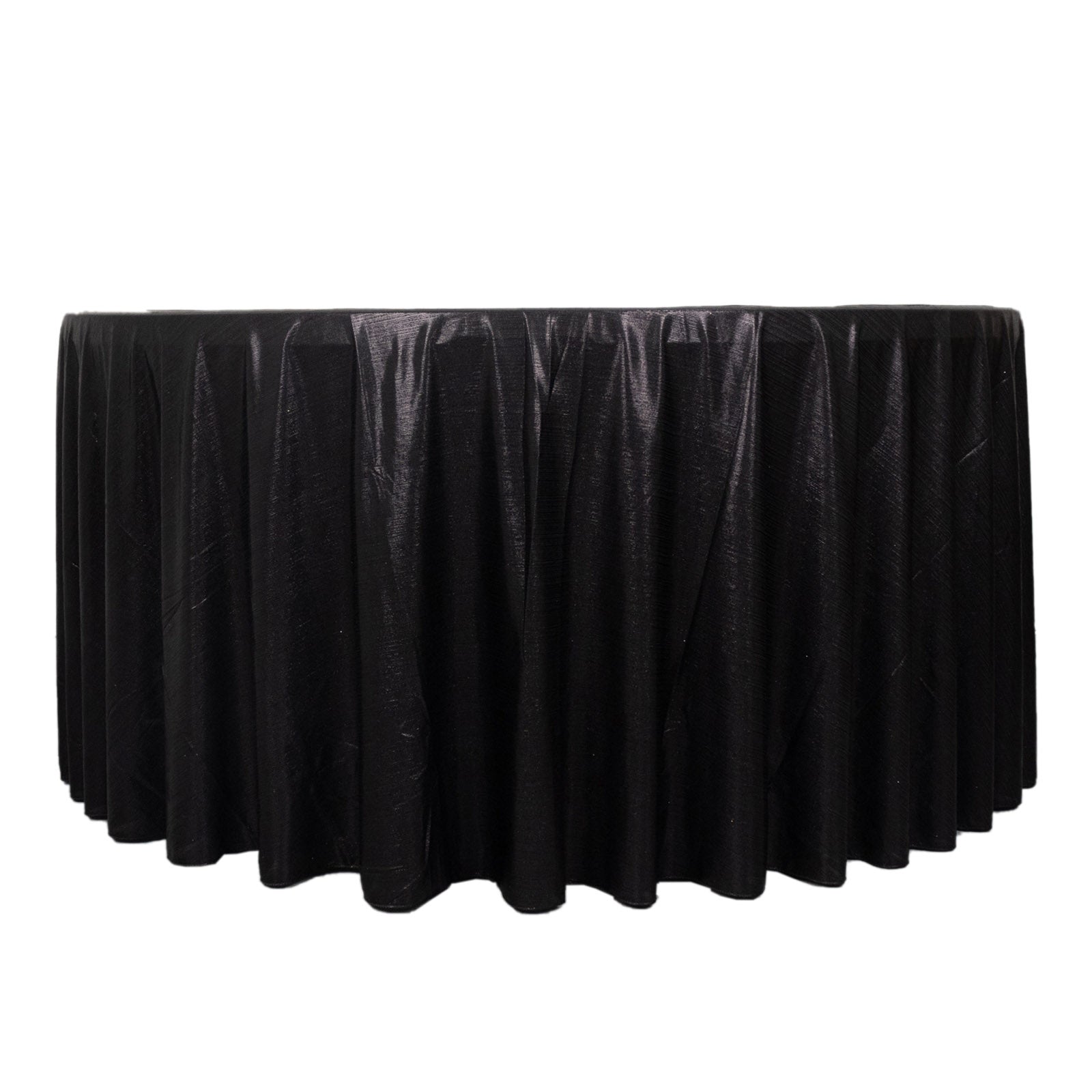 120" Black Shimmer Sequin Dots Tablecloth, Wrinkle Free Sparkle Glitter Cover