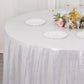 120" silver shimmer sequin tablecloth with sparkle glitter finish.