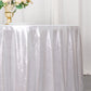 120" silver shimmer sequin dots tablecloth, wrinkle-free sparkle glitter cover.