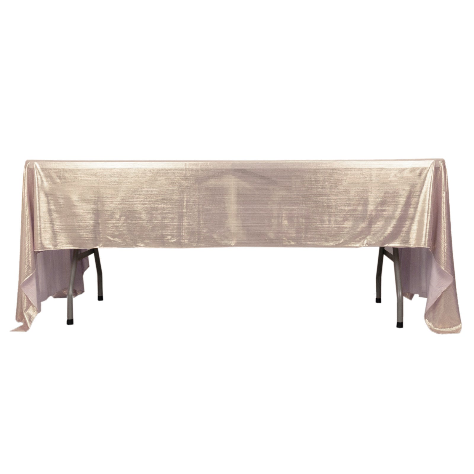 Shiny blush polyester tablecloth with shimmer sequin dots, 60"x126".