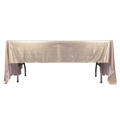 Shiny blush polyester tablecloth with shimmer sequin dots, 60"x126".
