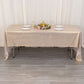 Shiny blush polyester rectangular tablecloth with shimmer sequin dots.
