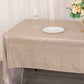 Shiny blush rectangular tablecloth with shimmer sequin dots on a table.