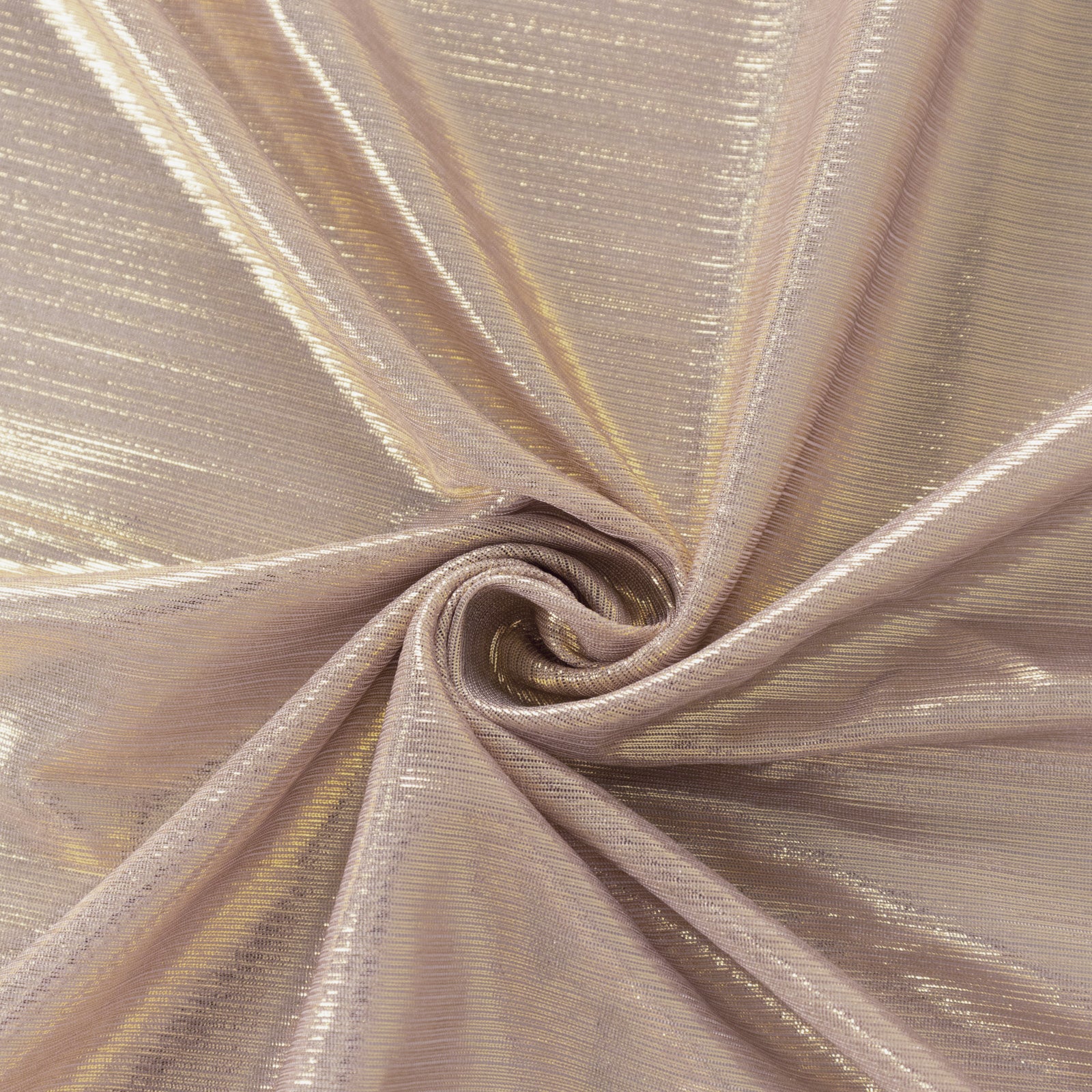 Shiny blush polyester tablecloth with shimmer sequin dots.