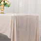 Shiny beige polyester tablecloth with shimmer sequin dots.