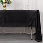 Shiny black polyester rectangular tablecloth with shimmer sequin dots.