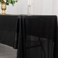 Shiny black rectangular tablecloth with shimmer sequin dots.