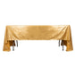 Shiny gold rectangular tablecloth with shimmer sequin dots, 60"x126".