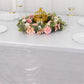 Shiny silver rectangular tablecloth with shimmer sequin dots.
