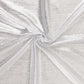 Shiny silver rectangular tablecloth with shimmer sequin dots.