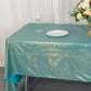 Shiny turquoise rectangular tablecloth with shimmer sequin dots.