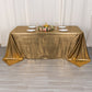 Antique gold shimmer sequin tablecloth, wrinkle-free sparkle glitter cover.