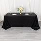 Black shimmer sequin dots tablecloth on a dining table.