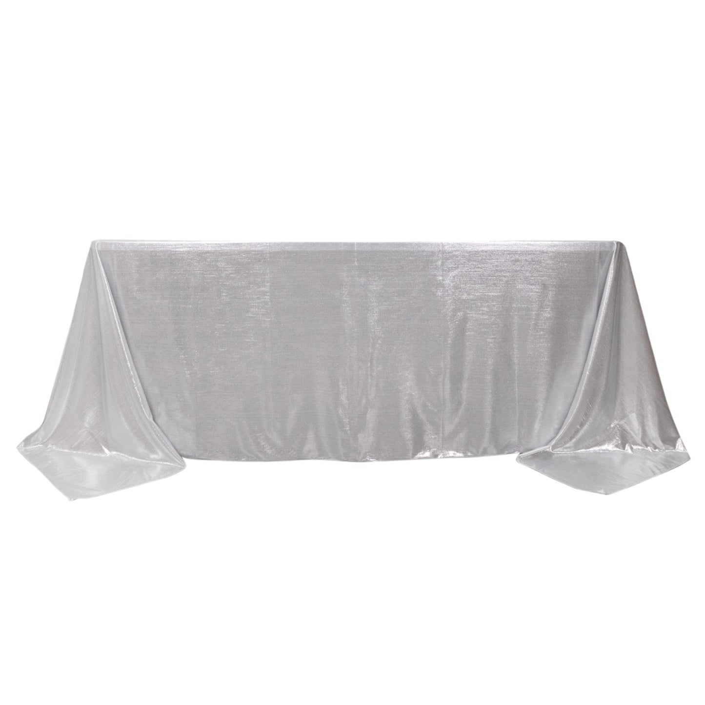 Silver shimmer sequin dots tablecloth for elegant events.