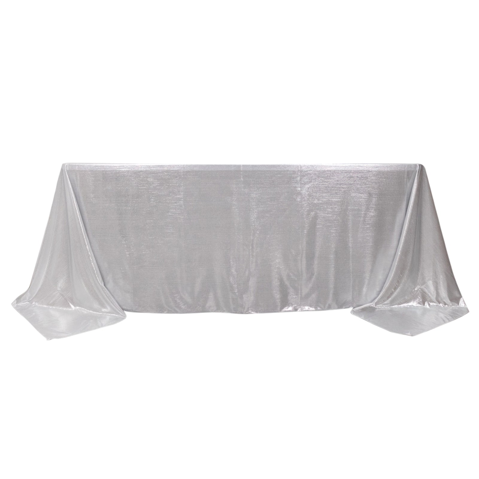 Silver shimmer sequin dots tablecloth for elegant events.