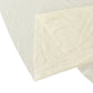 Ivory wavy fitted tablecloth skirt for 60-inch tables with ruffles.