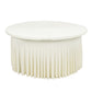 Ivory fitted tablecloth with ruffles for 60-inch tables.