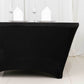 6ft Black Round Stretch Spandex Tablecloth Fitted Table Cover for 72 inch Tables