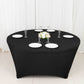 6ft Black Round Stretch Spandex Tablecloth Fitted Table Cover for 72 inch Tables