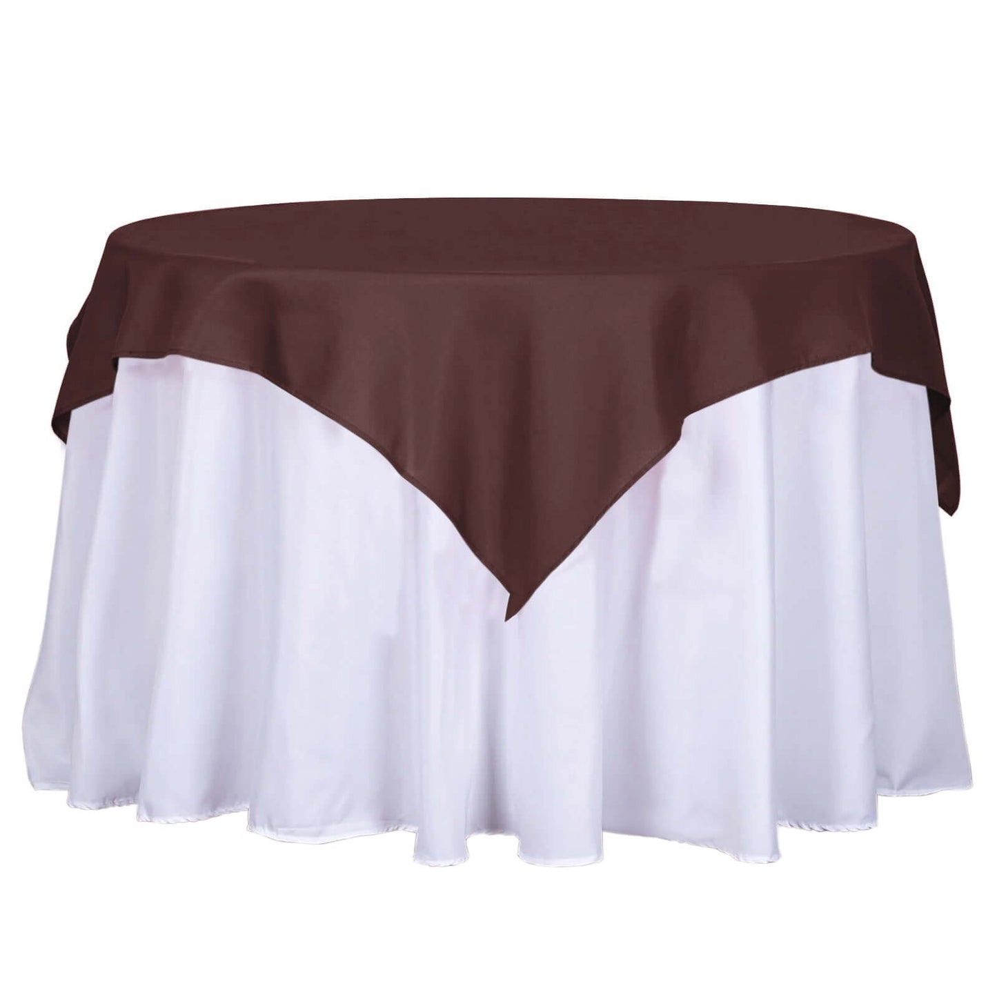 54"x54" Chocolate Square Polyester Overlay