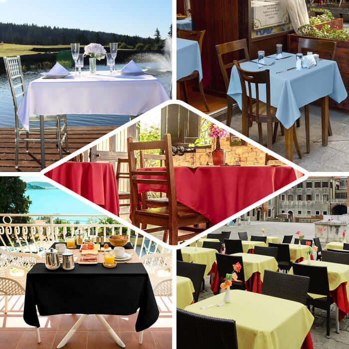 Yellow Polyester Square Tablecloth 54"x54"