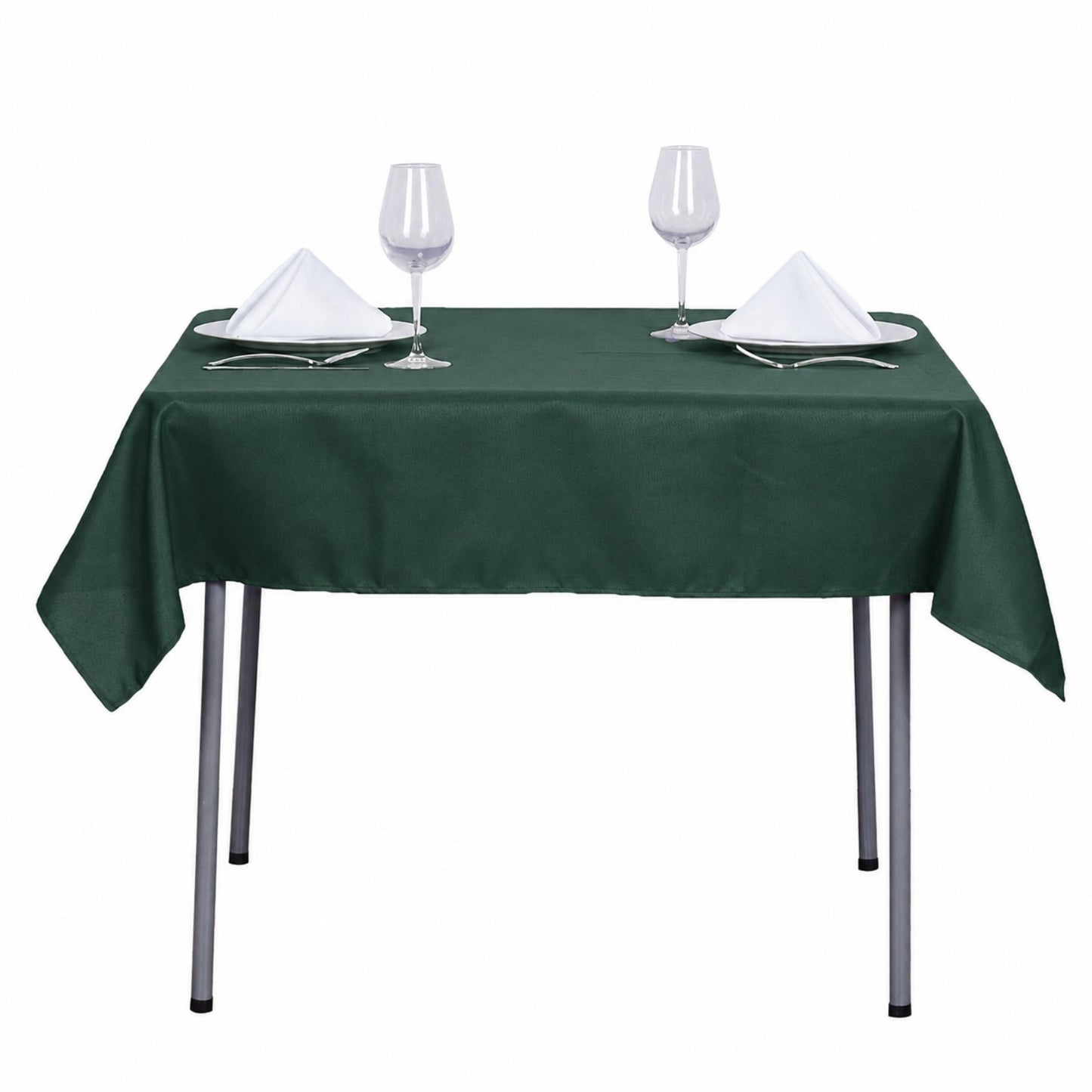 Hunter Emerald Green Polyester Square Tablecloth 54"x54"