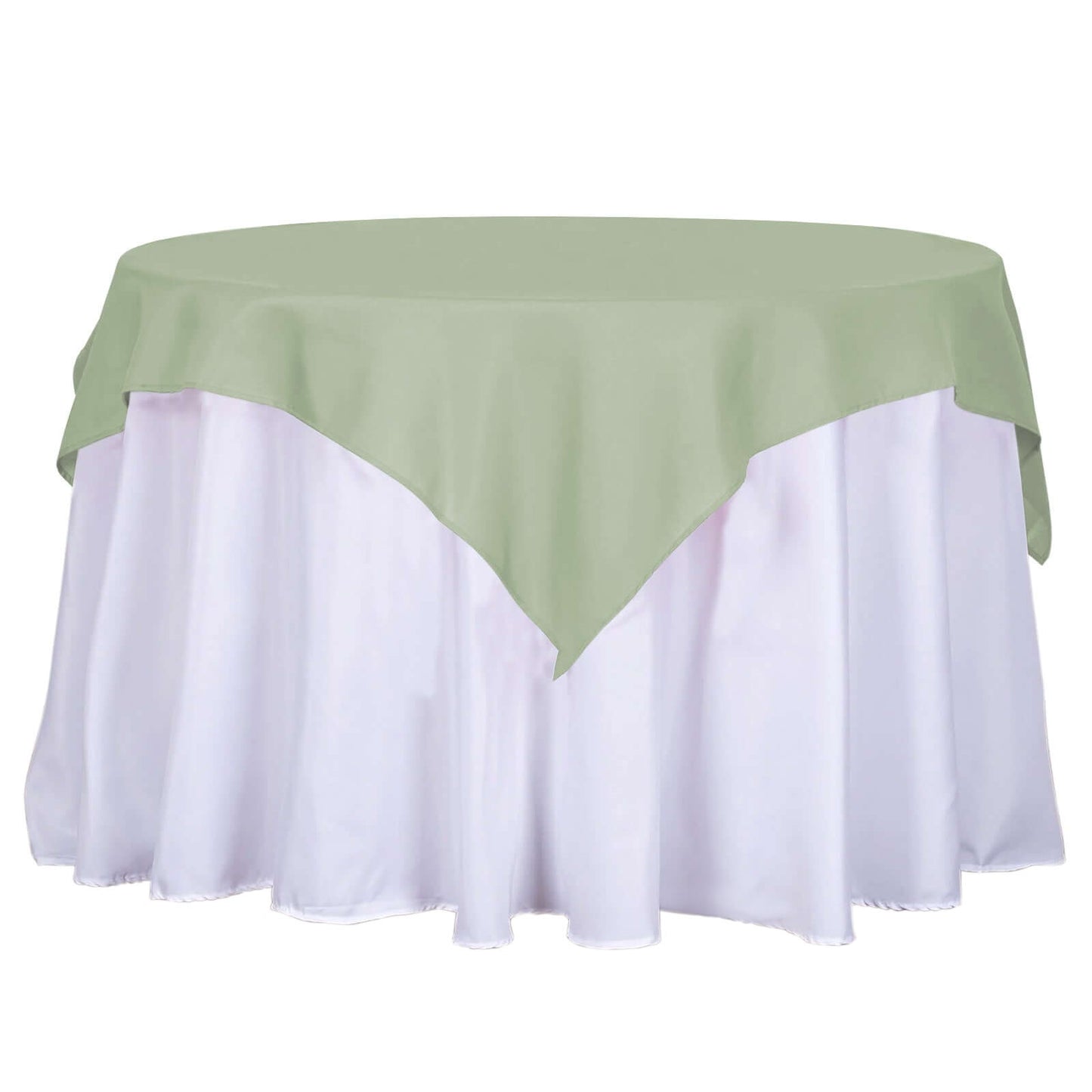 54"x54" Sage Green Square Seamless Polyester Overlay, Washable Table Linen Overlay