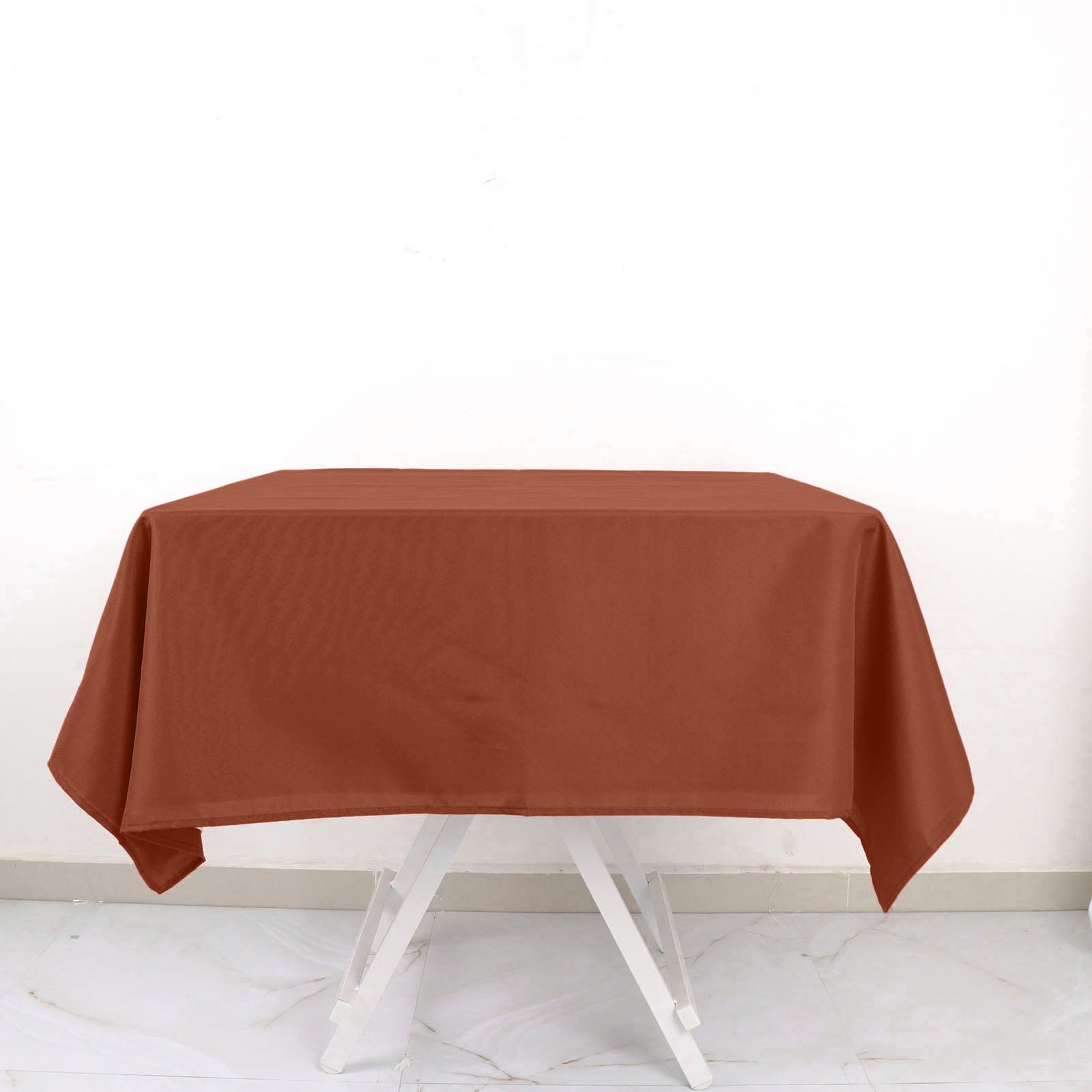 Terracotta Polyester Square Overlay 54 Inch Reusable