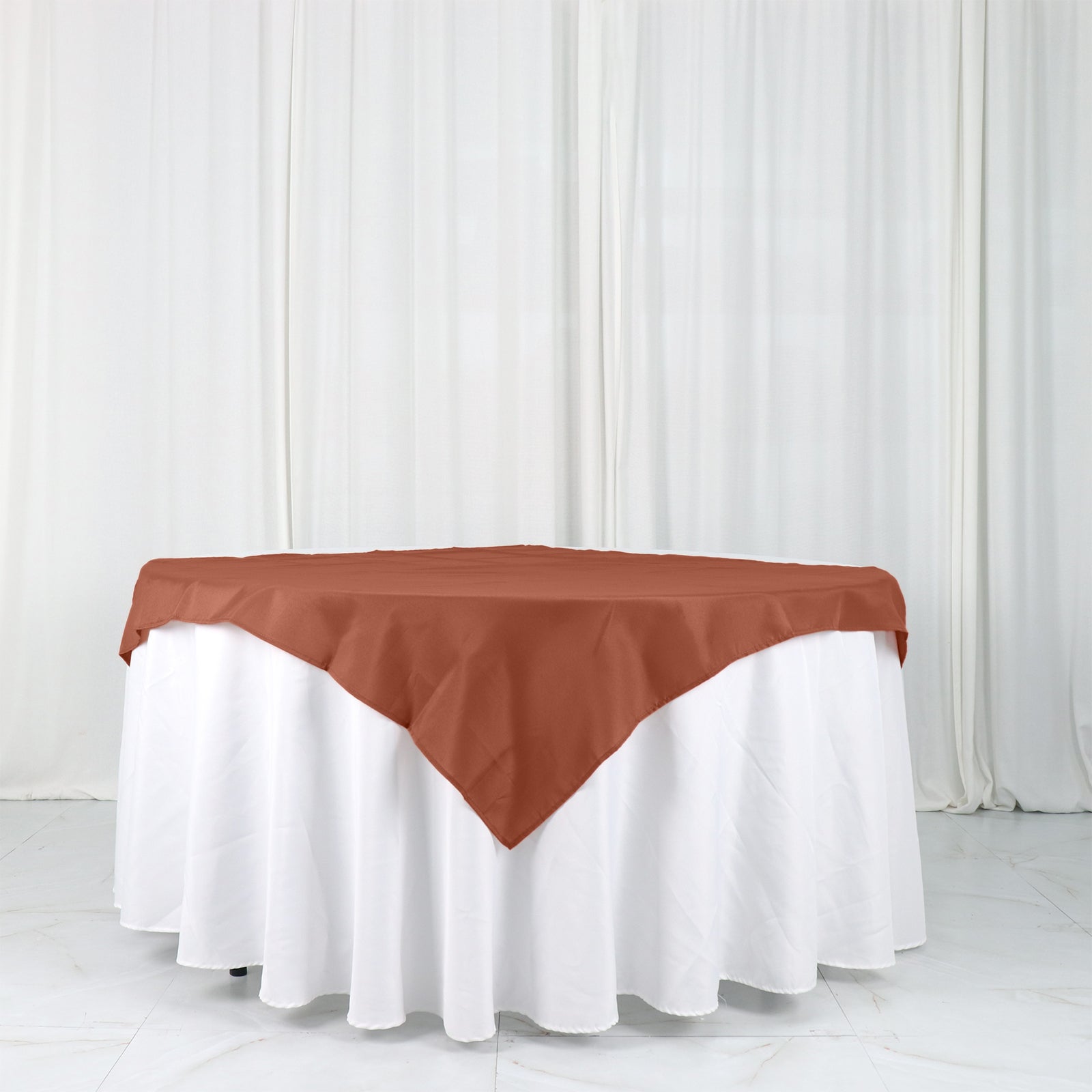 Terracotta (Rust) Polyester Square Tablecloth 54"x54"