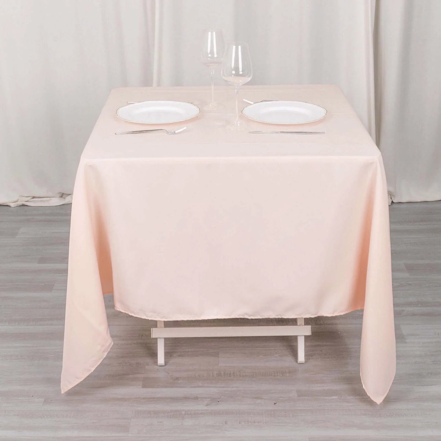 70"x70" Blush Premium Seamless Polyester Square Tablecloth - 220GSM