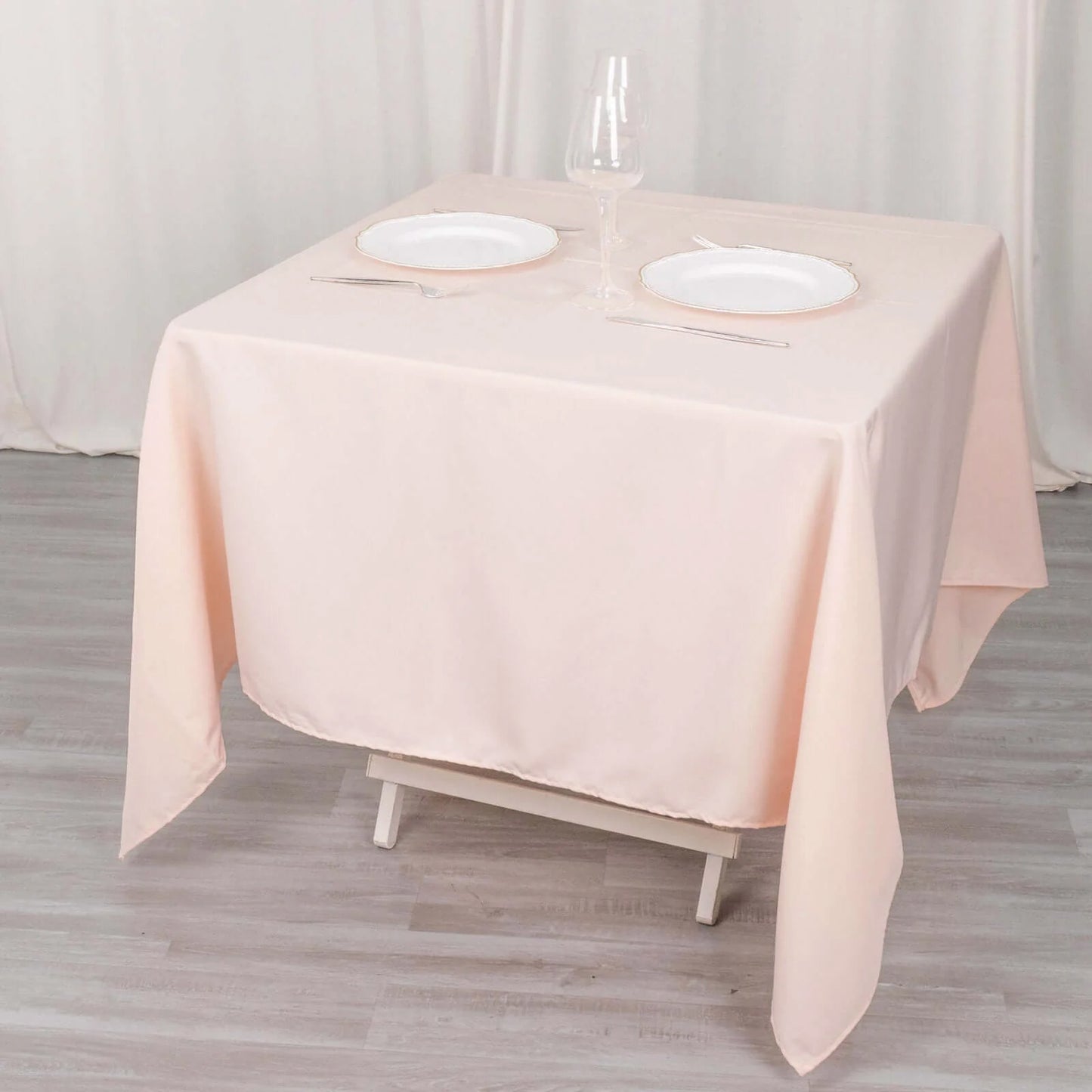 70"x70" Blush Premium Seamless Polyester Square Table Overlay - 220GSM