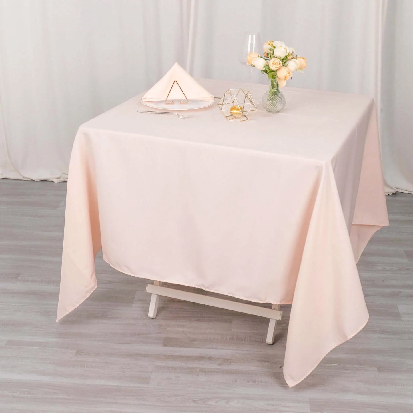 70"x70" Blush Premium Seamless Polyester Square Tablecloth - 220GSM