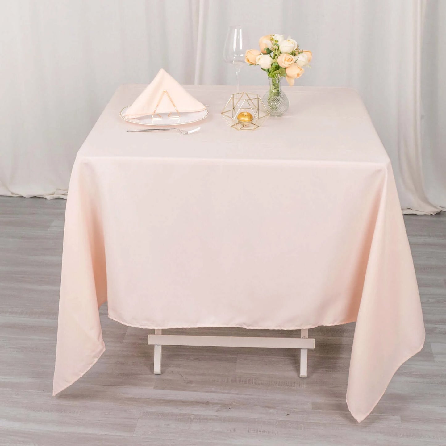 70"x70" Blush Premium Seamless Polyester Square Tablecloth - 220GSM