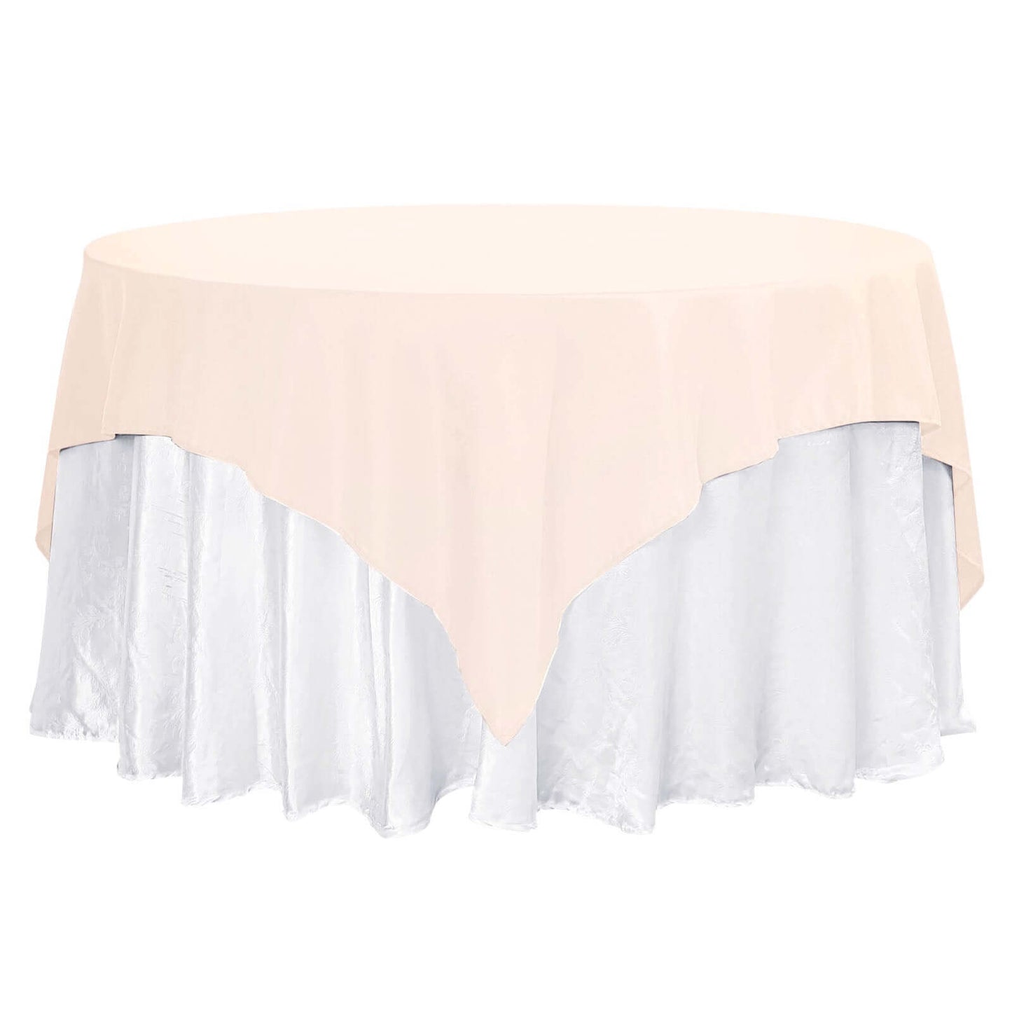 70"x70" Blush Premium Seamless Polyester Square Table Overlay - 220GSM