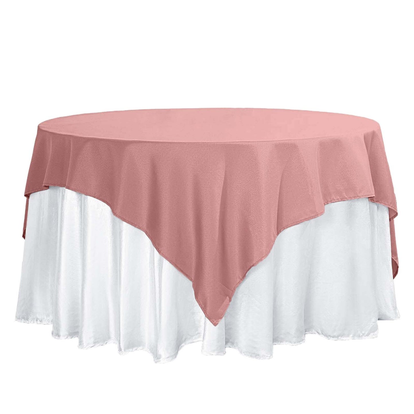 70"x70" Dusty Rose Square Seamless Polyester Overlay