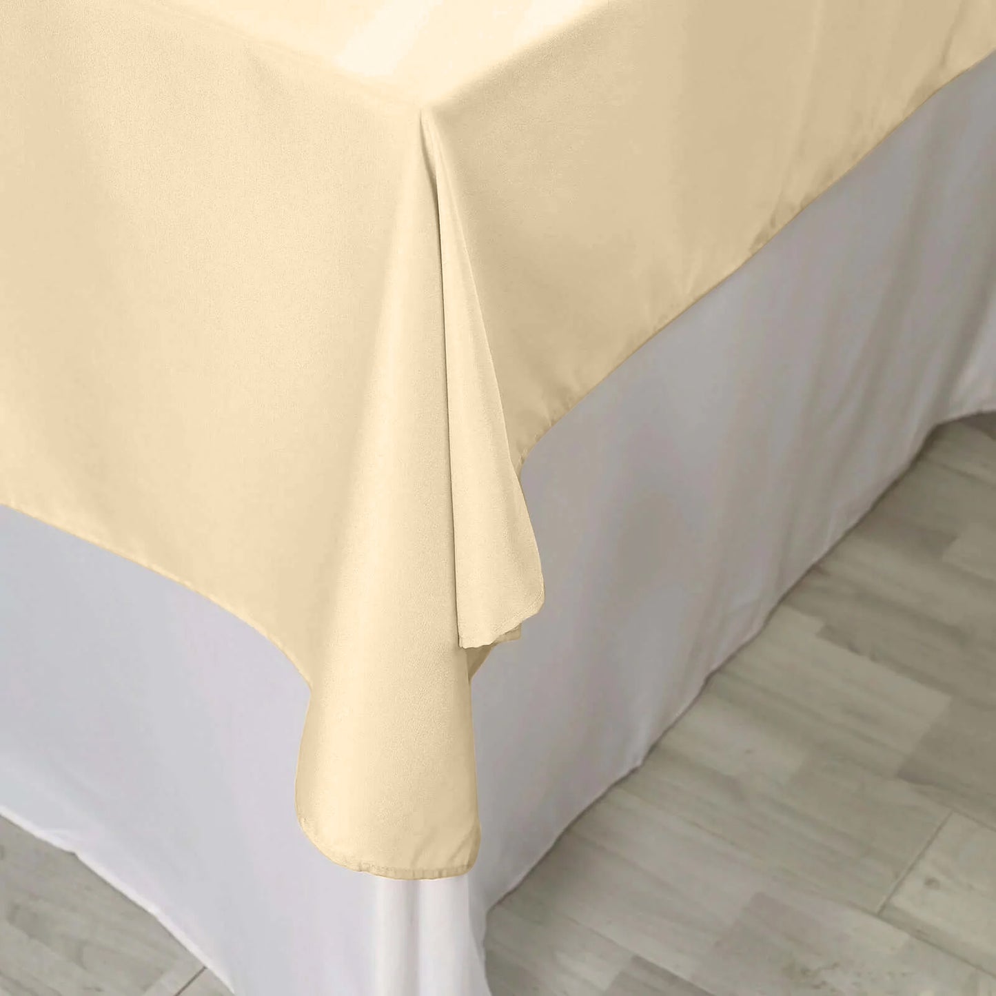 70"x70" Beige Square Seamless Polyester Overlay
