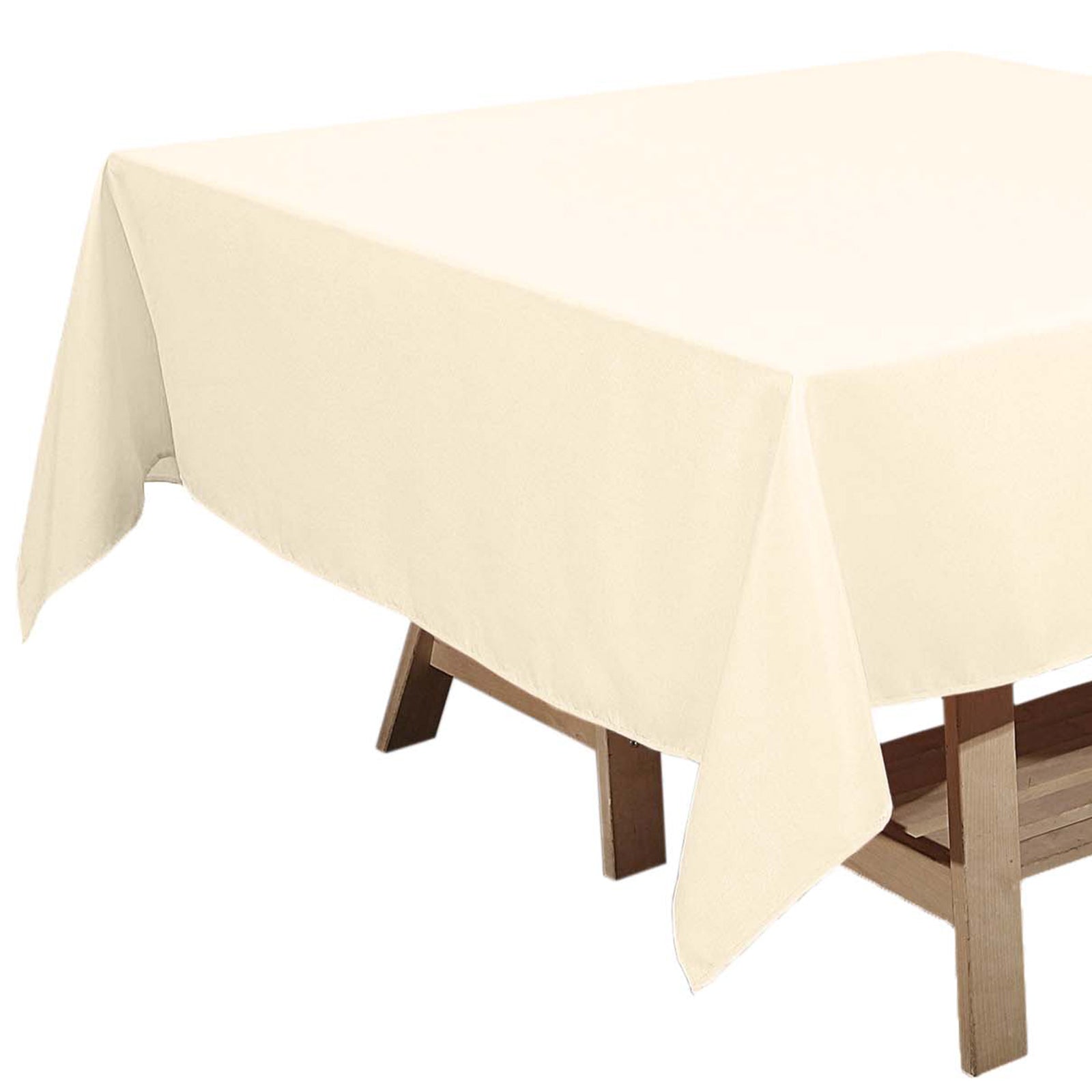 Polyester Beige Square Tablecloth 70 Inch