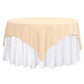 70"x70" Beige Premium Seamless Polyester Square Table Overlay - 220GSM