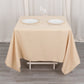 70"x70" Beige Premium Seamless Polyester Square Tablecloth - 220GSM