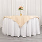 70"x70" Beige Premium Seamless Polyester Square Table Overlay - 220GSM
